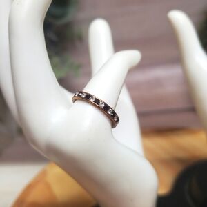 Vintage HGE 18KT Ruby Red and Diamond Ring Size 7 Gold Tone